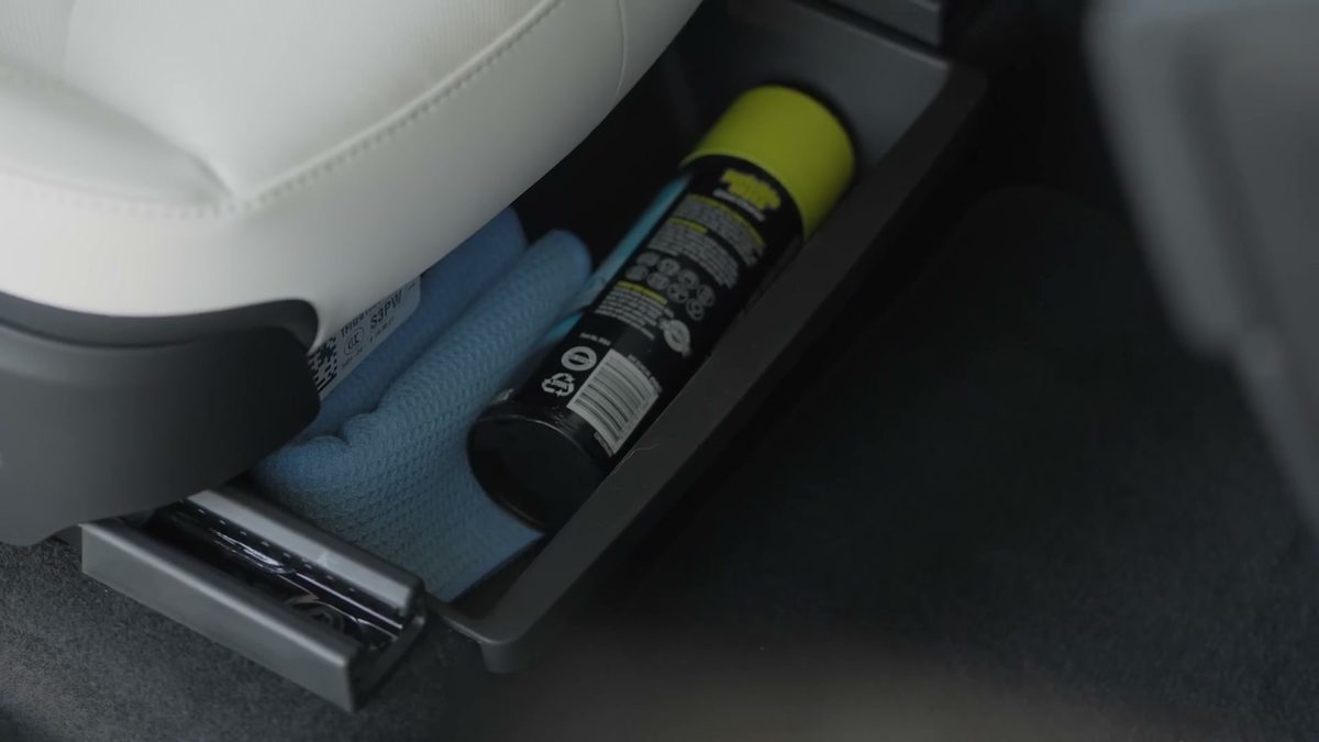 Underseat Storage Bins in Ryan Shaw's Tesla